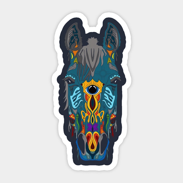 Heady Horse Sticker by slippery slope creations